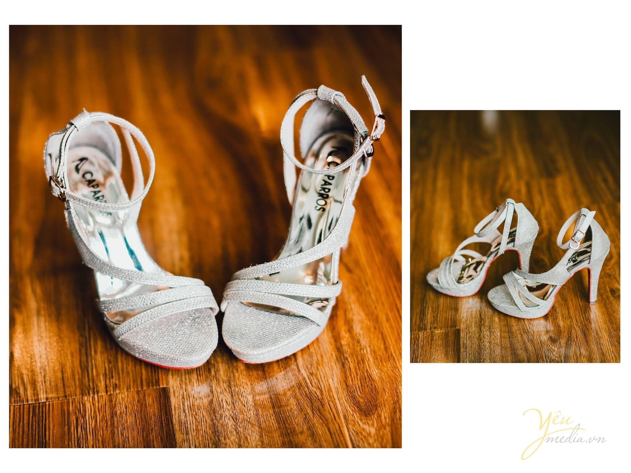 phóng sự cưới chụp giày cô dâu trước giờ đón dâu
