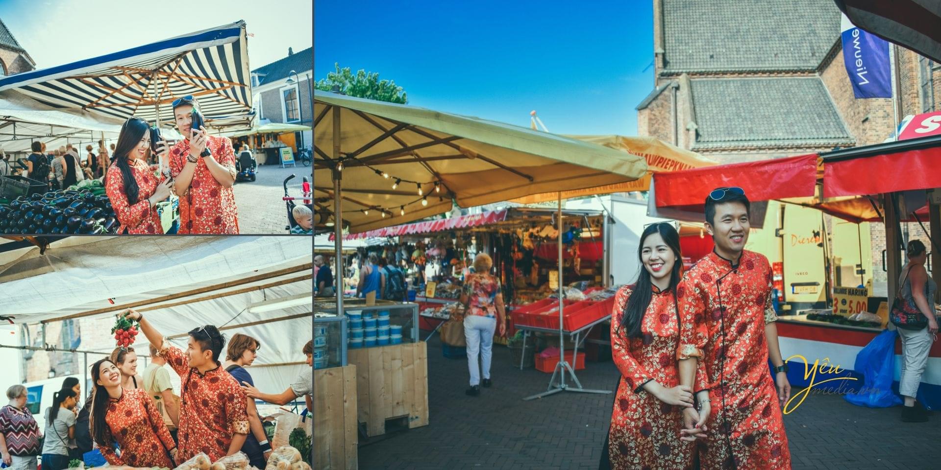 ảnh chụp cưới street style tại đường phố khu mua sắm paris