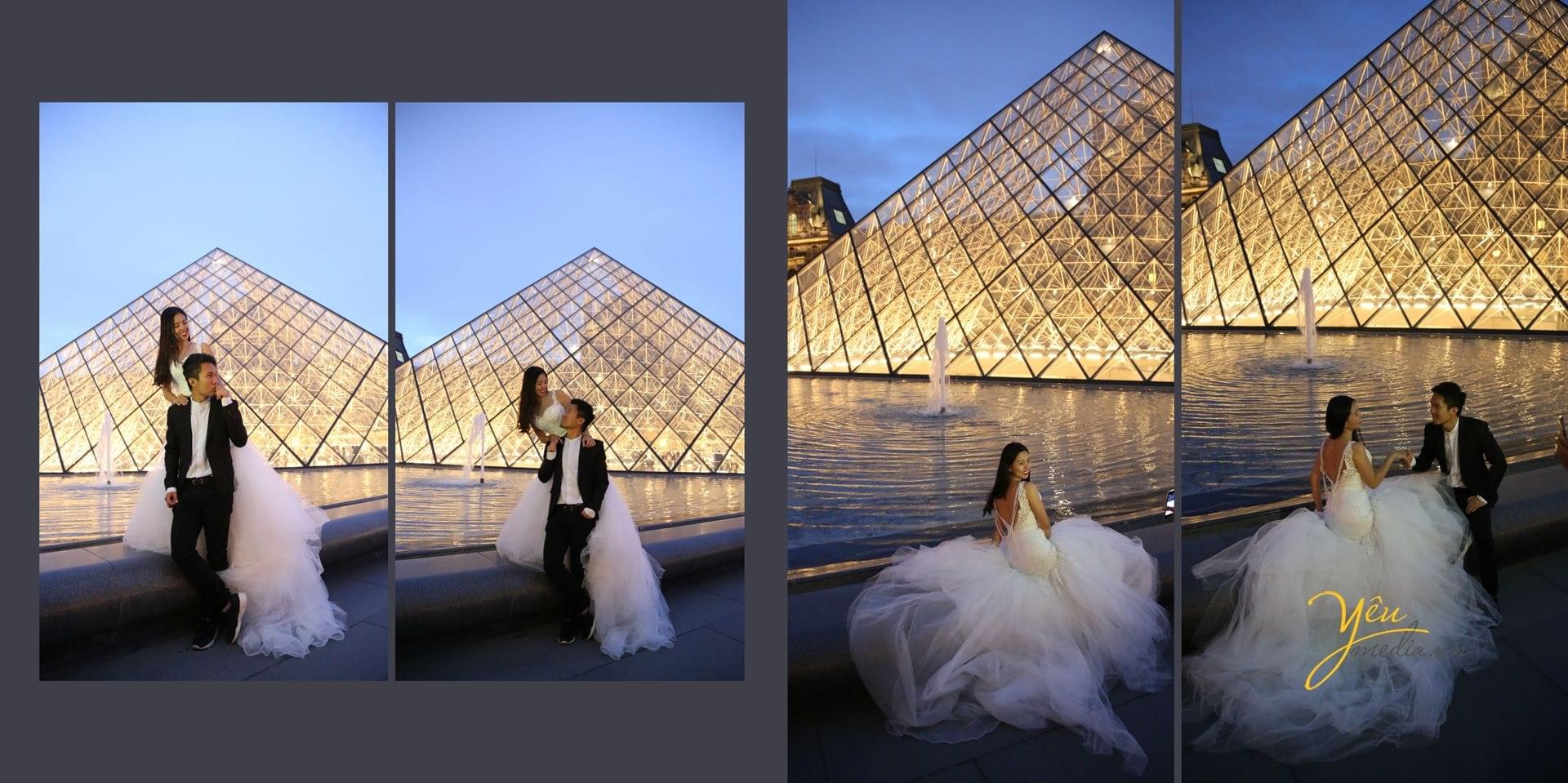 ảnh cưới chụp tại kinh đô ánh sáng paris hoa lệ về đêm