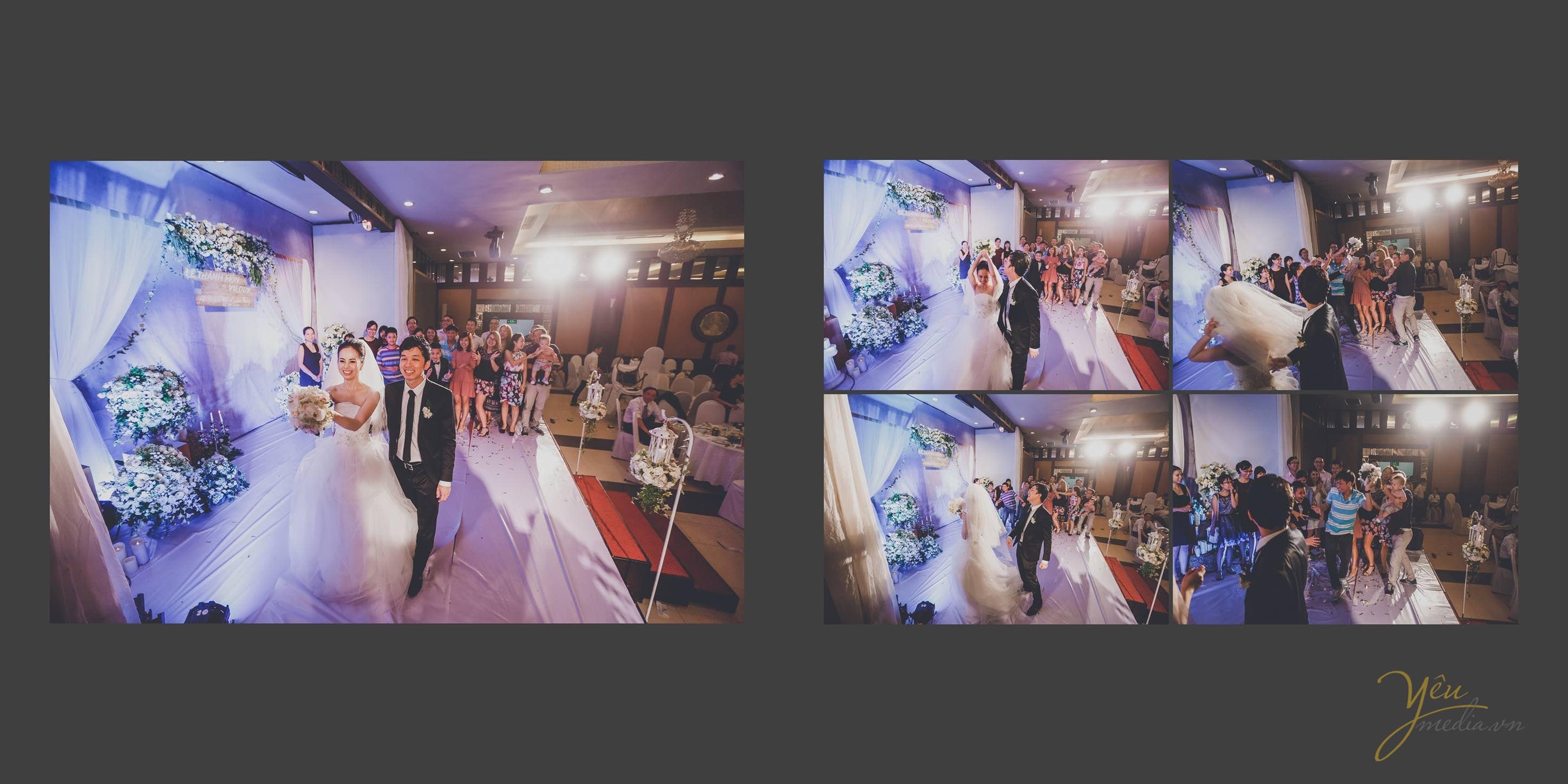 cô dâu tung hoa trong ngày cưới