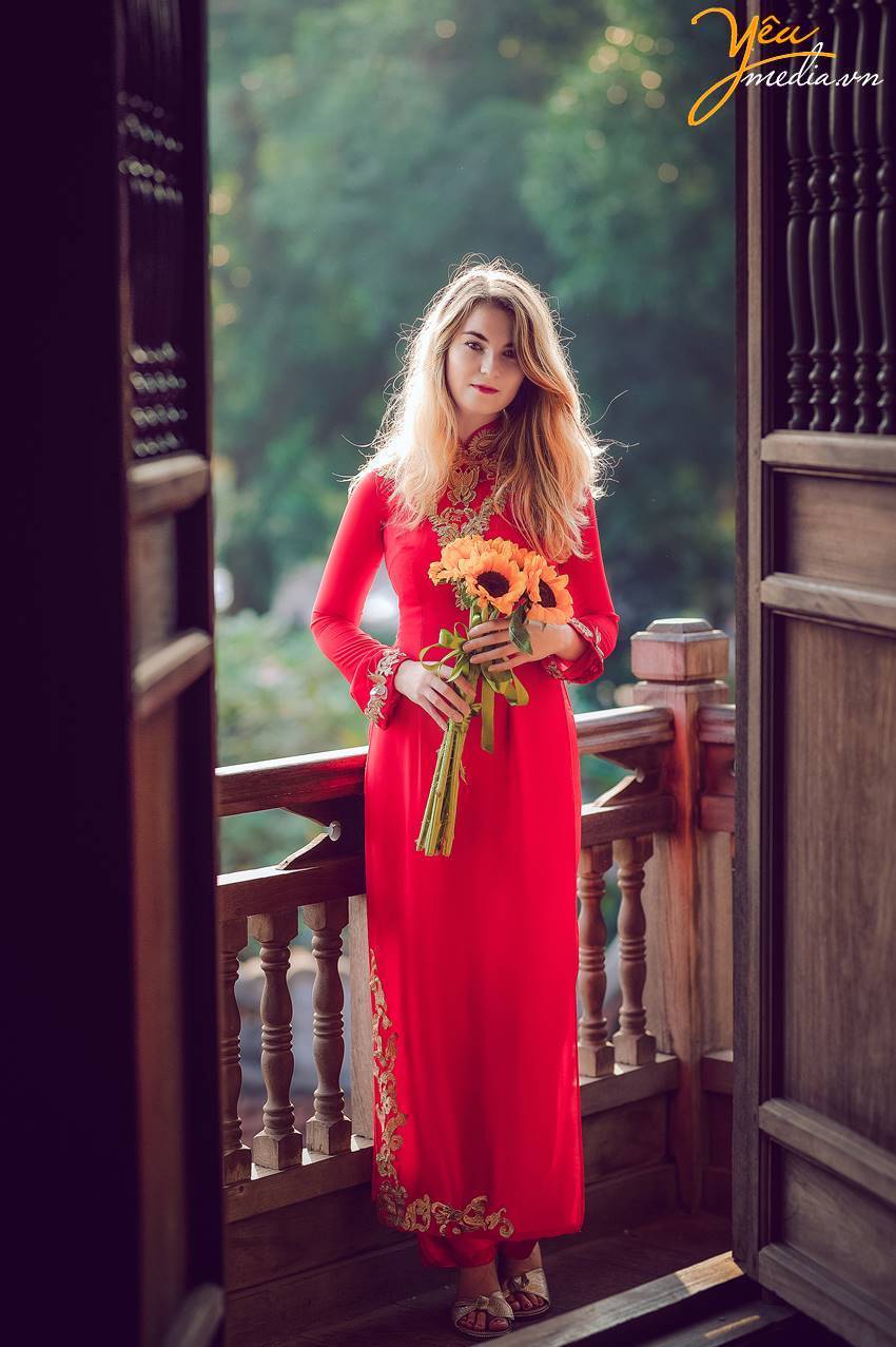 chụp ảnh áo dài Tết