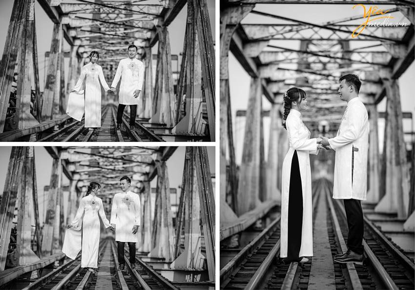 chụp ảnh cưới tại cầu Long Biên