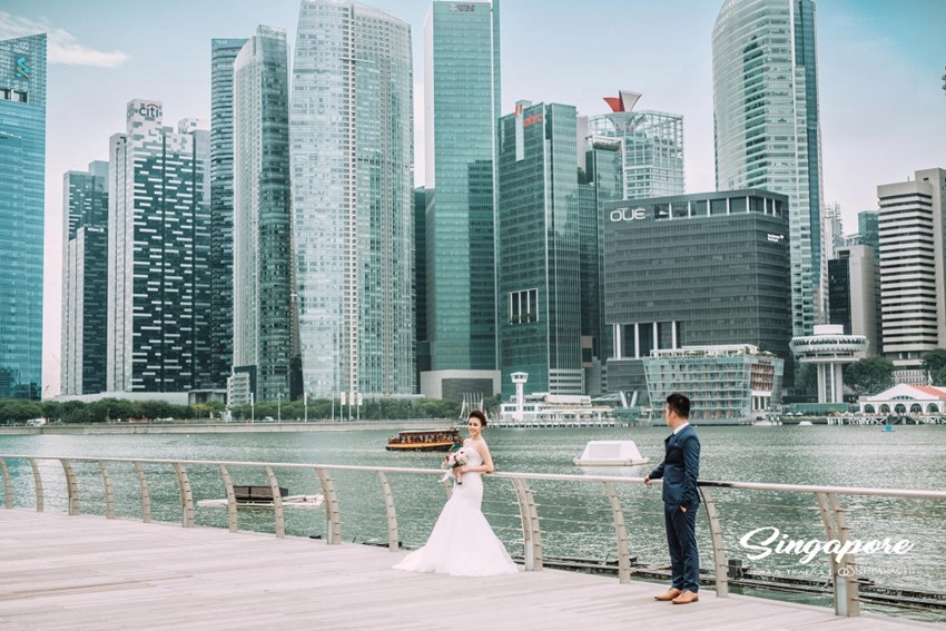 chụp ảnh cưới đẹp ở singapore marina bay