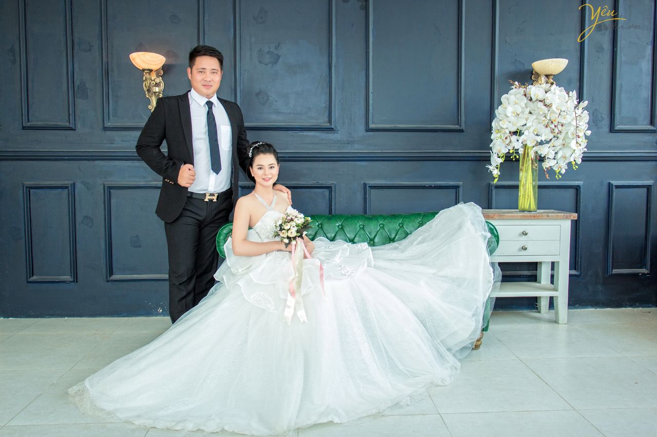 ảnh cưới đẹp sang chảnh chụp tại phim trường santorini