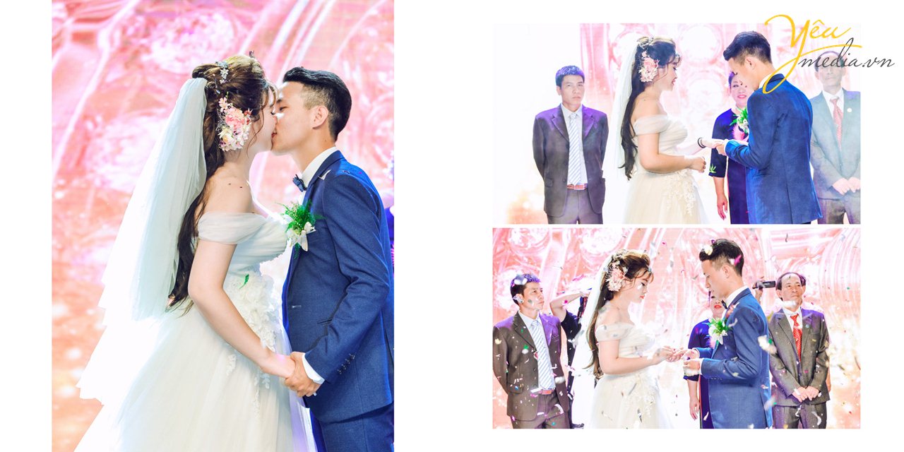 nụ hôn ngọt ngào cô dâu chú rể