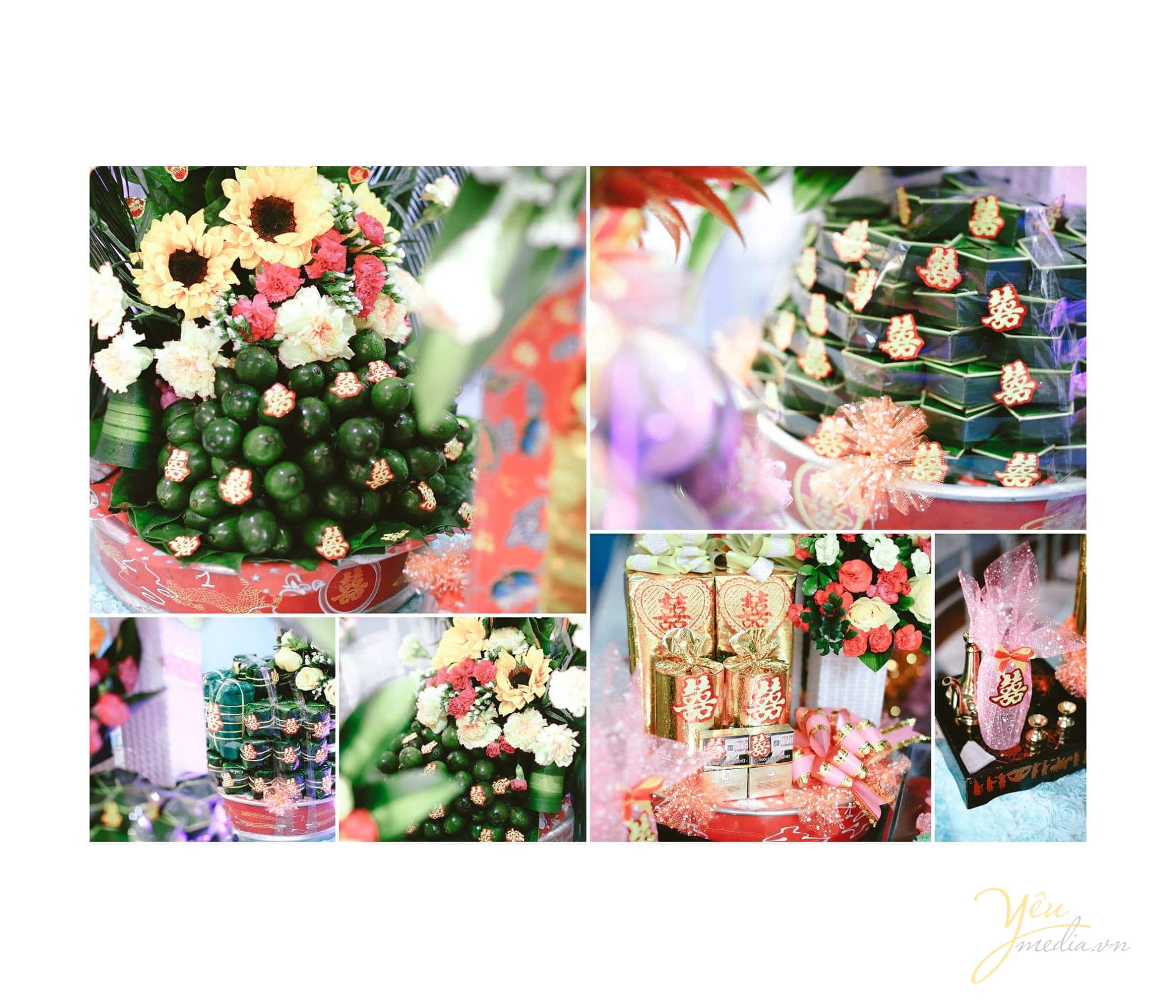 lễ trầu cau hoa trái chuẩn bị đón dâu