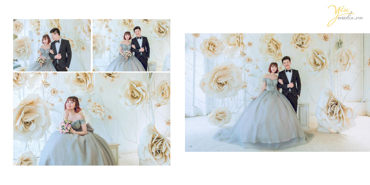 cô dâu chú rể tạo dáng vô cùng lãng mạn, ấn tượng
