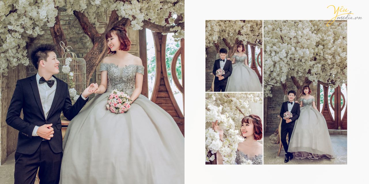 cô dâu chú rể nhìn nhau hạnh phúc