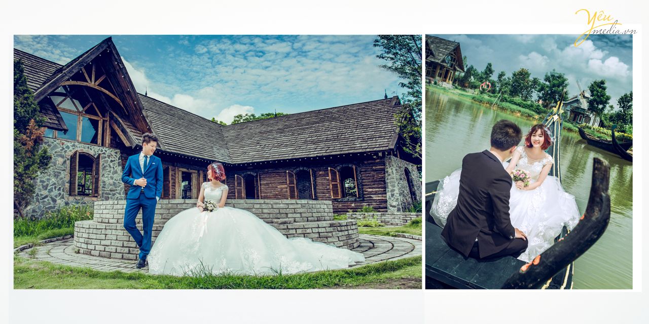 khung cảnh yên bình tạo nên bức ảnh cưới tuyệt đẹp