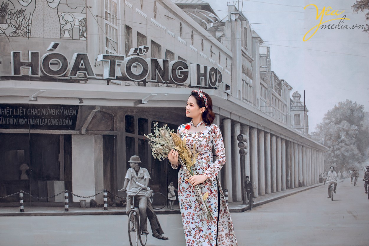 con gái hà nội trong tà áo dài duyên dáng