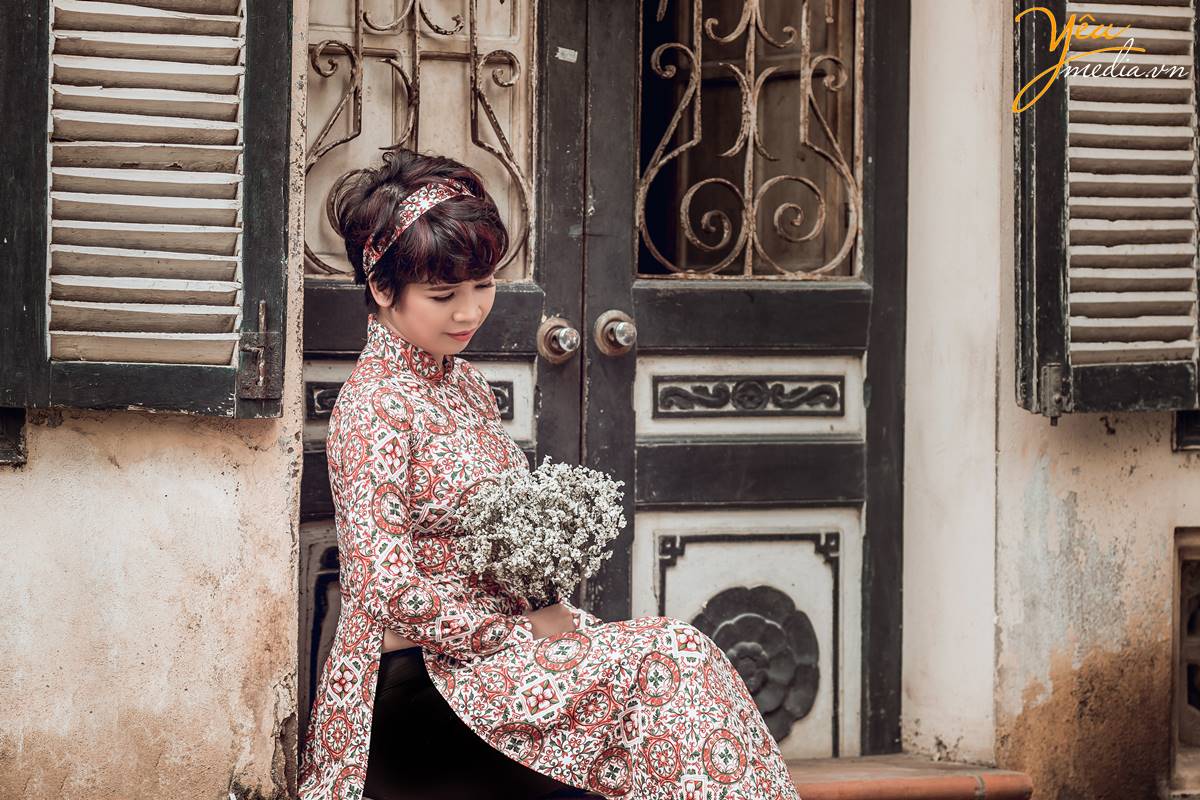 chụp ảnh áo dài Tết