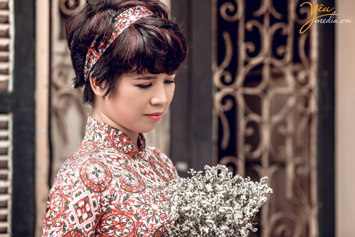 chụp ảnh áo dài Tết