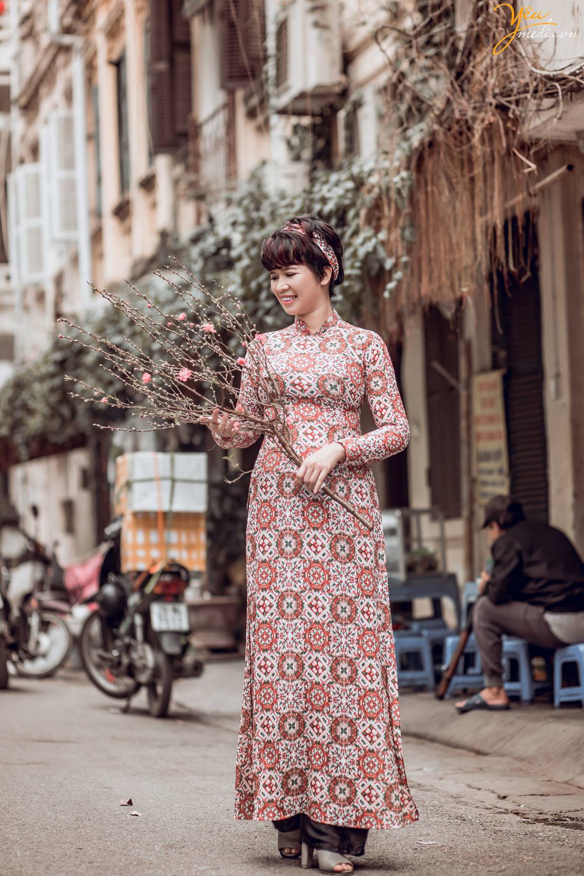 chụp ảnh áo dài Tết