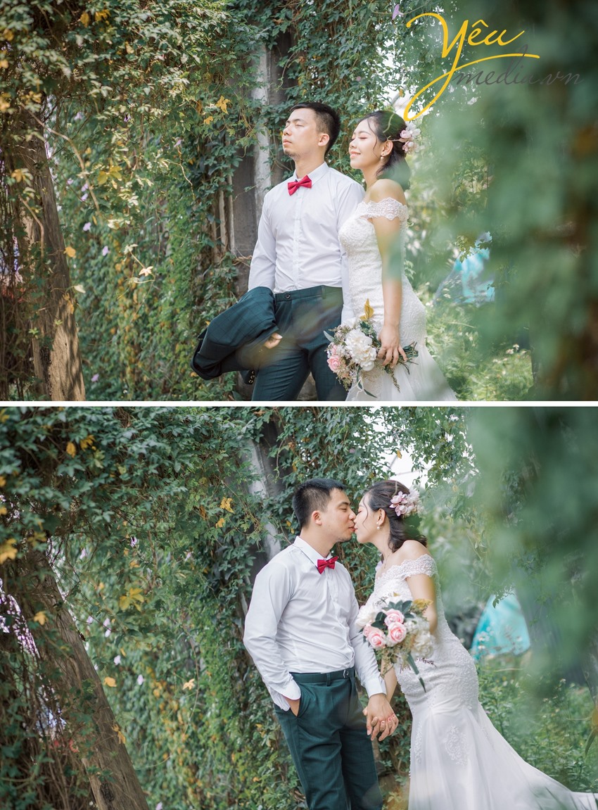 chụp ảnh cưới ở bìa rừng trông hoang dã