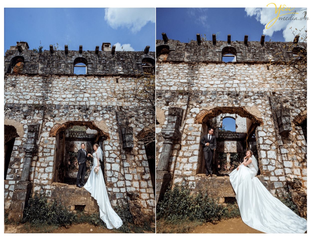 Tới chụp ảnh cưới đẹp ở SaPa bạn không thể bỏ qua Chụp ảnh cưới ở thung lũng Mường Hoa, Bản Tả Văn khi mùa nước đổ hay mùa lúa chín. Những bông múa vàng ươm, cả một vùng trời màu vàng của bông lúa báo hiệu một mùa màng bội thu và no đủ. Ý nghĩa hay, khung cảnh đẹp là những gì cần cho một bức ảnh cưới đẹp.