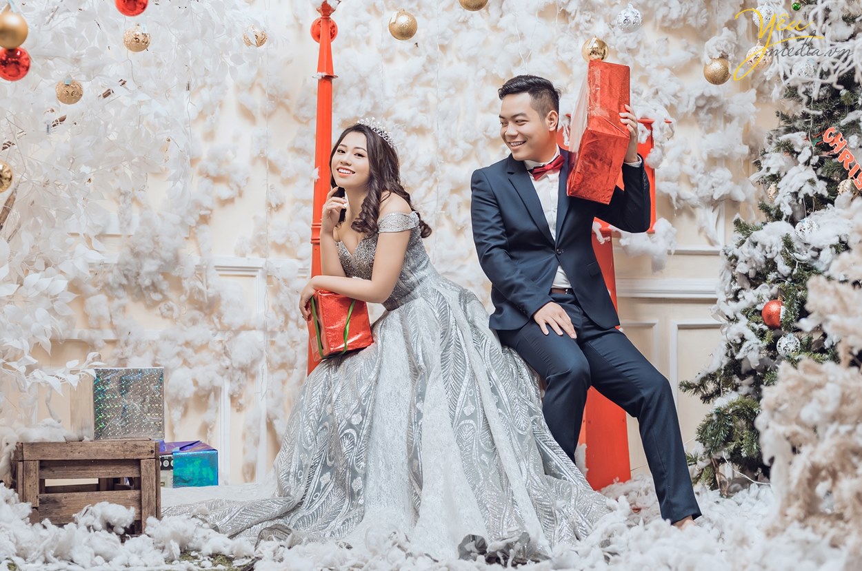ảnh cưới chụp mùa đông xmas noel