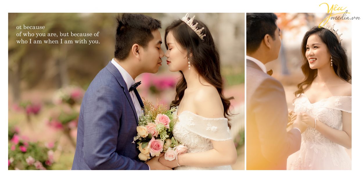 Album hình cưới đẹp chụp ở Thảo nguyên hoa và cầu Long Biên màu đẹp wedding trong vắt hàn quốc