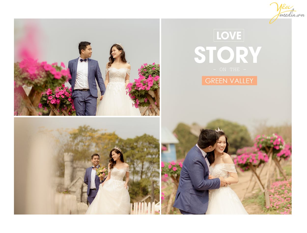 Album hình cưới đẹp chụp ở Thảo nguyên hoa và cầu Long Biên màu đẹp wedding trong vắt hàn quốc