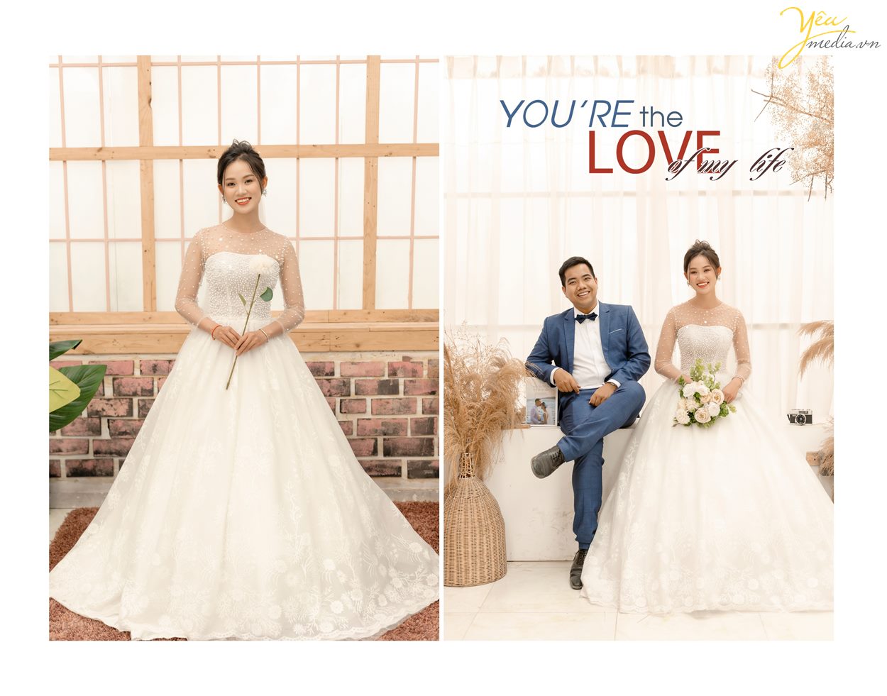 Album hình cưới đẹp chụp ở Thảo nguyên hoa và cầu Long Biên màu đẹp wedding trong vắt hàn quốc
