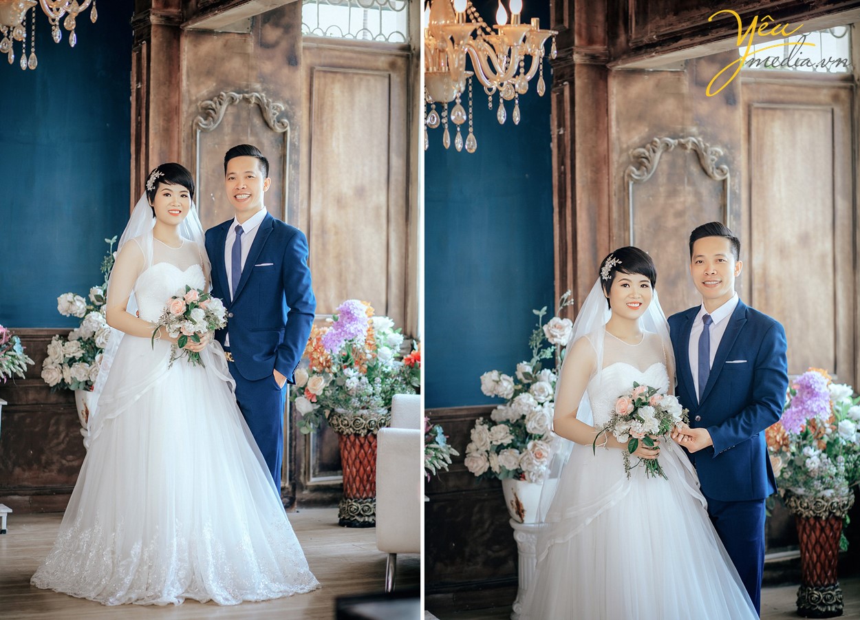 ảnh cưới chụp trong studio trong nhà phim trường rosa hà nội