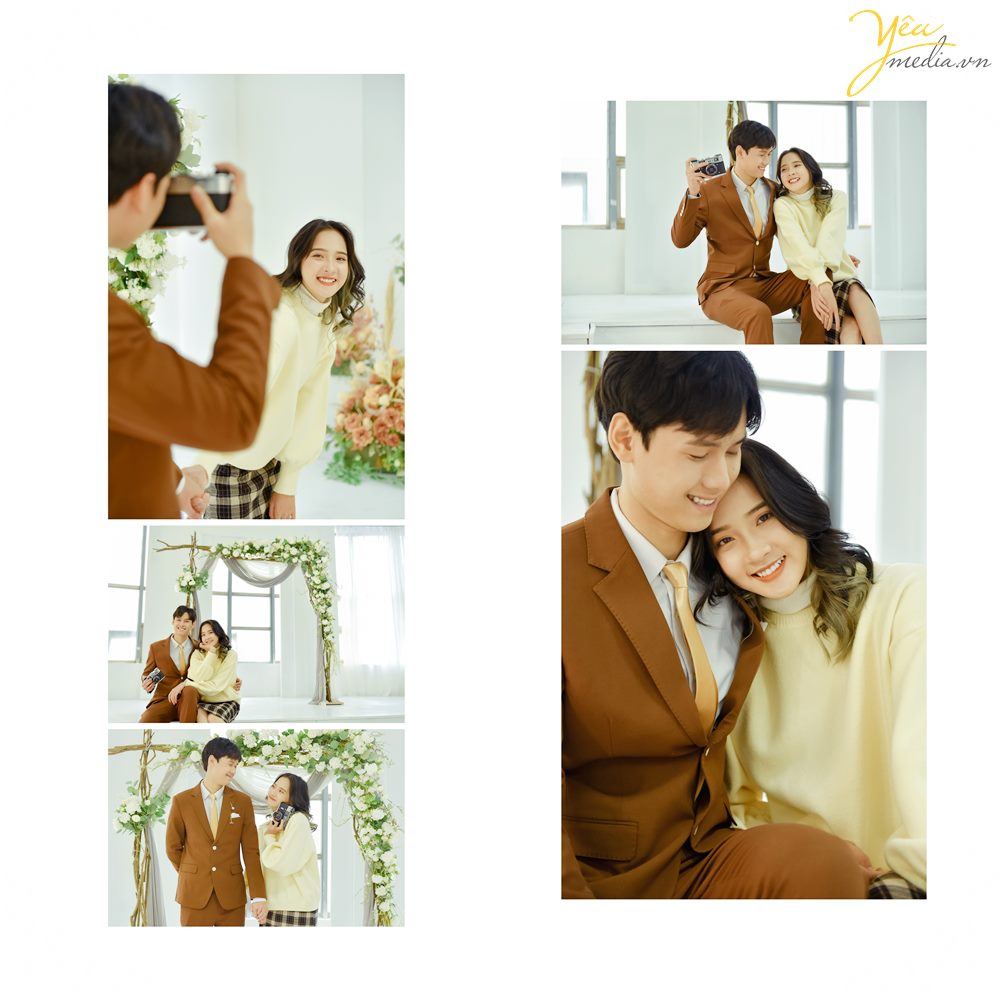 Album ảnh cưới khổ vuông chụp tại phim trường Milimet và Complex 01