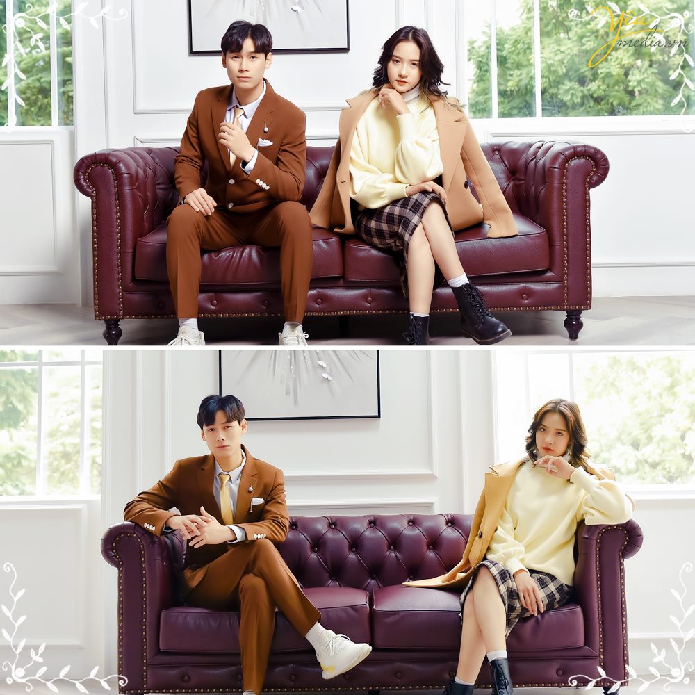 Album ảnh cưới khổ vuông chụp tại phim trường Milimet và Complex 01