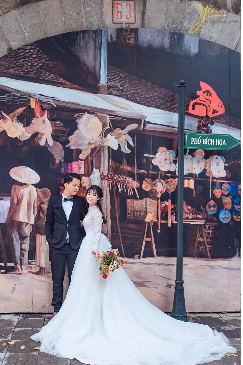 chụp ảnh cưới ở phố vẽ hà nội
