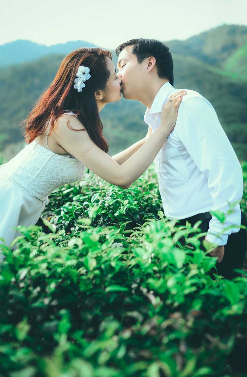 chụp ảnh cưới ở đồi chè