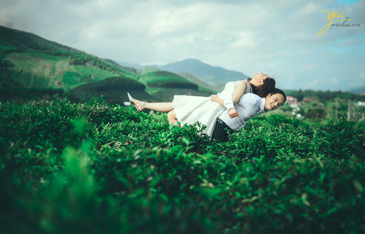 chụp ảnh cưới ở đồi xanh