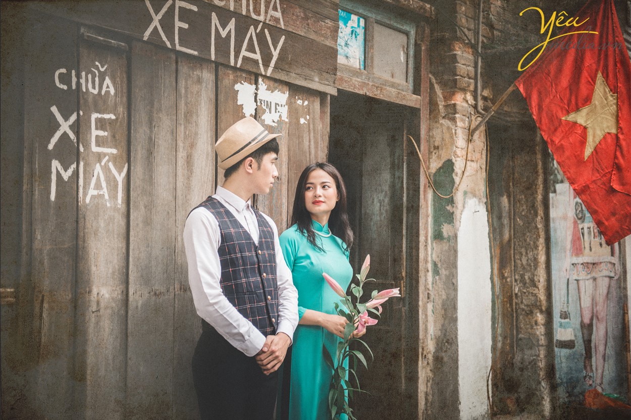 chụp ảnh cưới ở nhà cổ hà nội