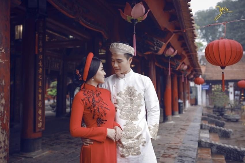 chụp ảnh cưới tại Văn Miếu