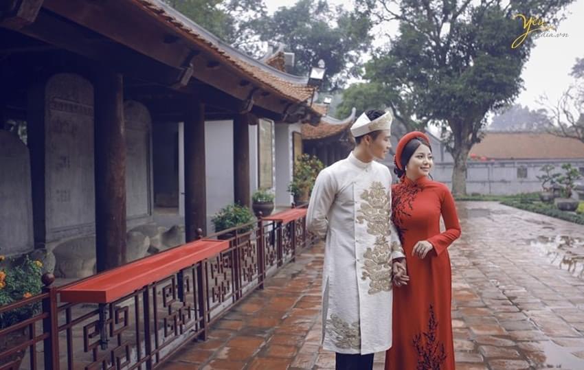chụp ảnh cưới tại Văn Miếu