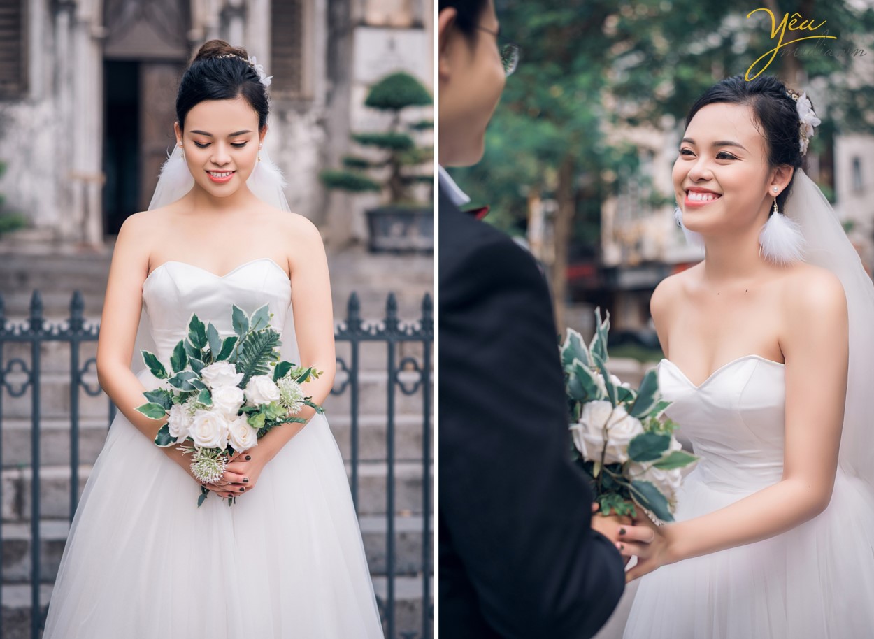 Hà Nội hiện nay trở thành một trong những thành phố thu hút rất nhiều các đôi bạn trẻ tìm đến để ghi lại những khoảnh khắc lãng mạn và hạnh phúc nhất trong cuộc đời. Mỗi khi mùa cưới đến, đặc biệt là khi tiết trời vào thu, bước chân ra đường vào những ngày cuối tuần , bạn không khỏi ngỡ ngàng và xao xuyến khi bắt gặp những đôi uyên ương sánh bước bên nhau chụp những tấm hình cưới đẹp nhất trong cuộc đời. Hà Nội có rất nhiều địa điểm chụp ảnh cưới đẹp,mỗi điểm đến có những vẻ đẹp đặc trưng khác nhau. Đối với những cặp đôi không có nhiều thời gian dành cho bộ ảnh cưới, bạn không muốn đi xa nhưng vẫn muốn có bộ ảnh cưới đẹp lung linh, phong phú về cảnh sắc và đặc biệt lưu giữ lại câu chuyện tình yêu của hai người thì hãy để Yêu Media gợi ý bạn những địa điểm chụp ảnh cưới đẹp nhất tại Hà Nội thông qua cuốn album của cặp đôi Thắng - Trang nhé!
