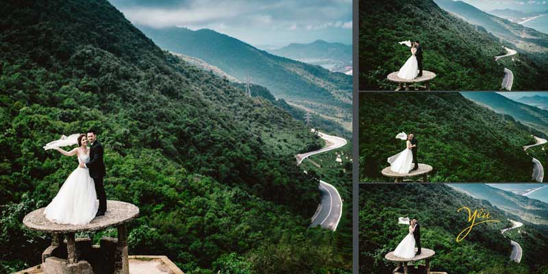 các góc ảnh chụp cưới trên đèo hải vân