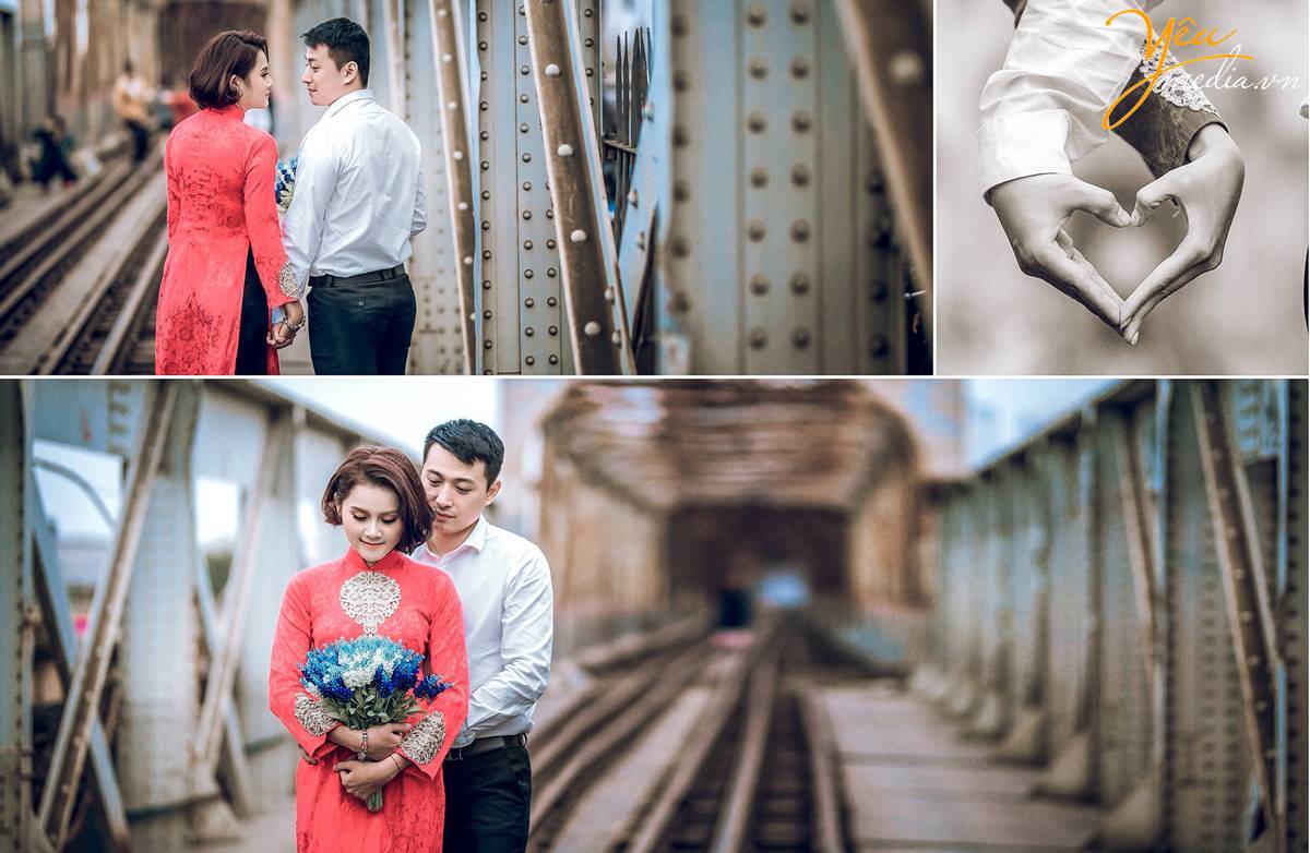 chụp ảnh cưới tại cầu Long Biên