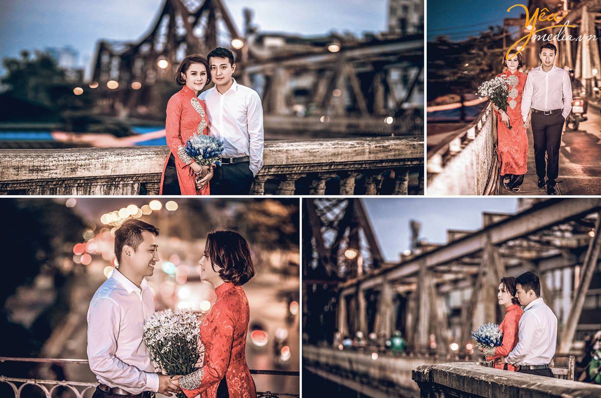 chụp ảnh cưới tại cầu Long Biên