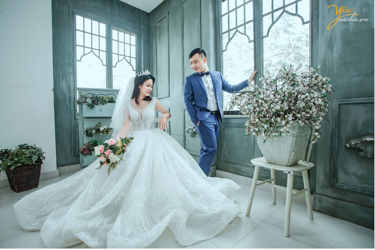 chụp ảnh cưới tại phim trường Santorini