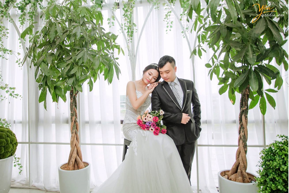 chụp ảnh cưới tại phim trường Santorini