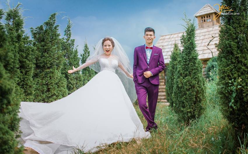 chụp ảnh cưới tại Santorini Park