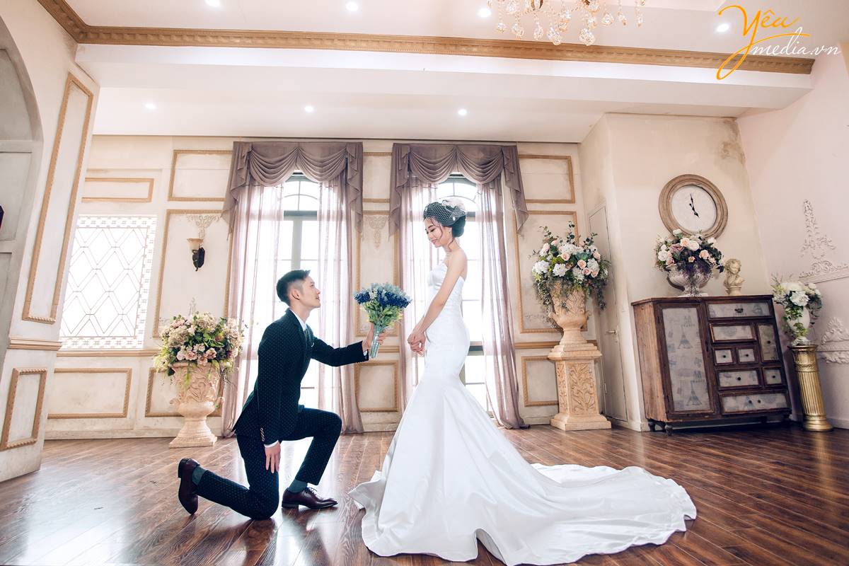 chụp ảnh cưới tại phim trường Santorini Park