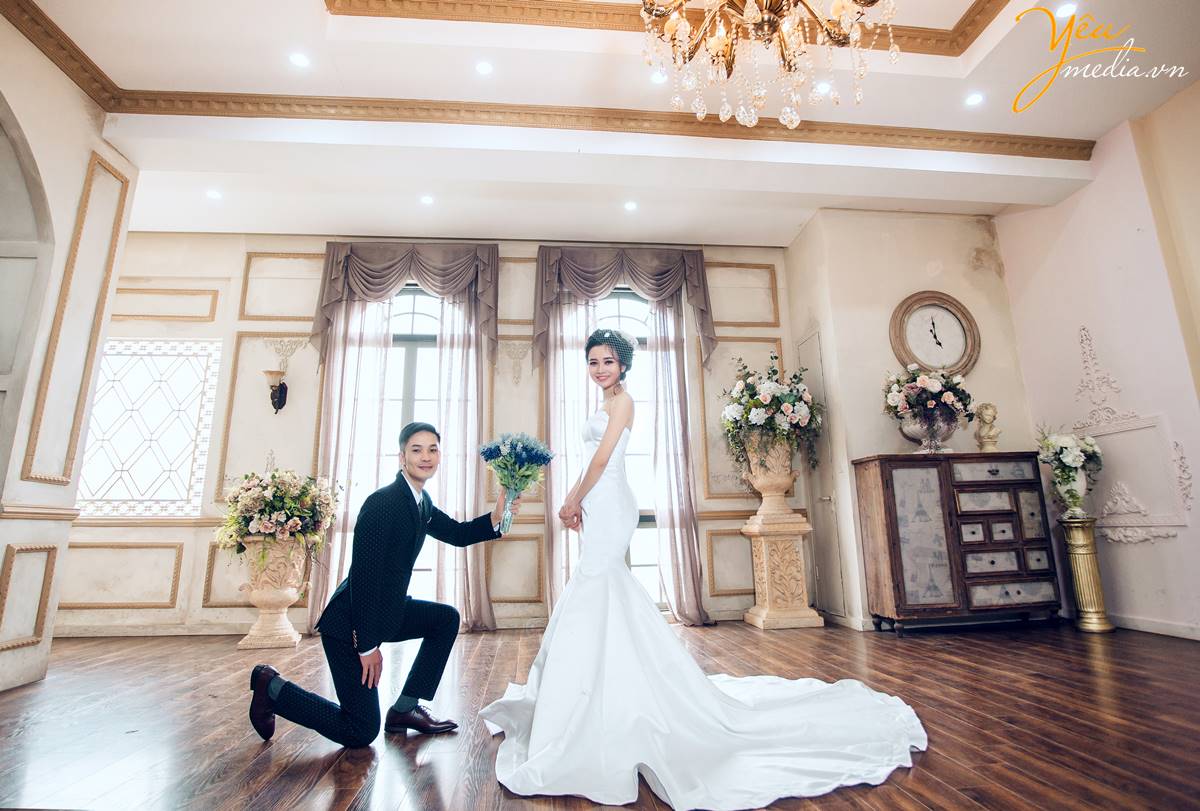 chụp ảnh cưới tại phim trường Santorini Park