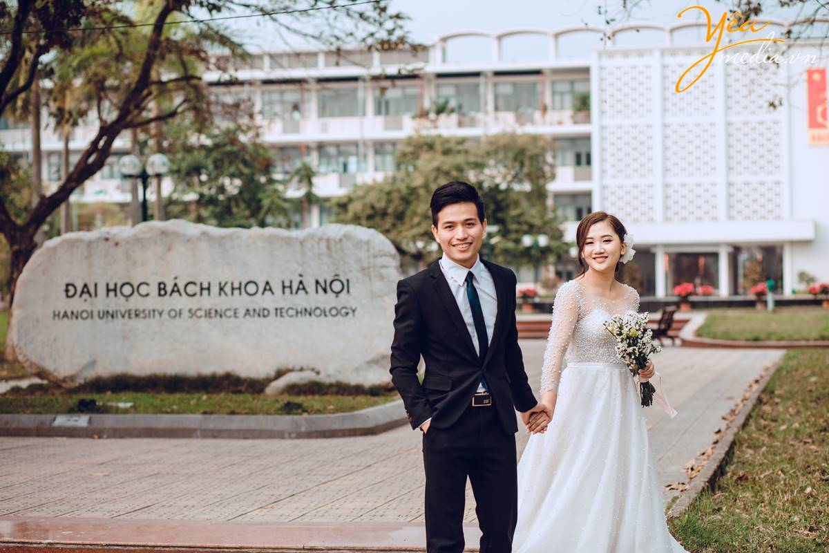 chụp ảnh cưới tại Đại học Bách Khoa