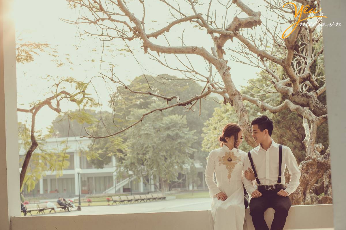 chụp ảnh cưới tại Đại học Bách Khoa