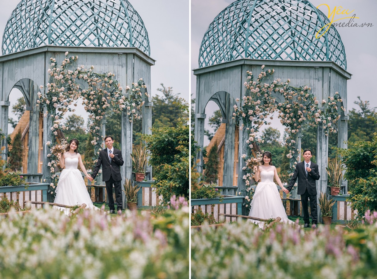 chụp ảnh cưới trong khu vườn lãng mạn hà nội