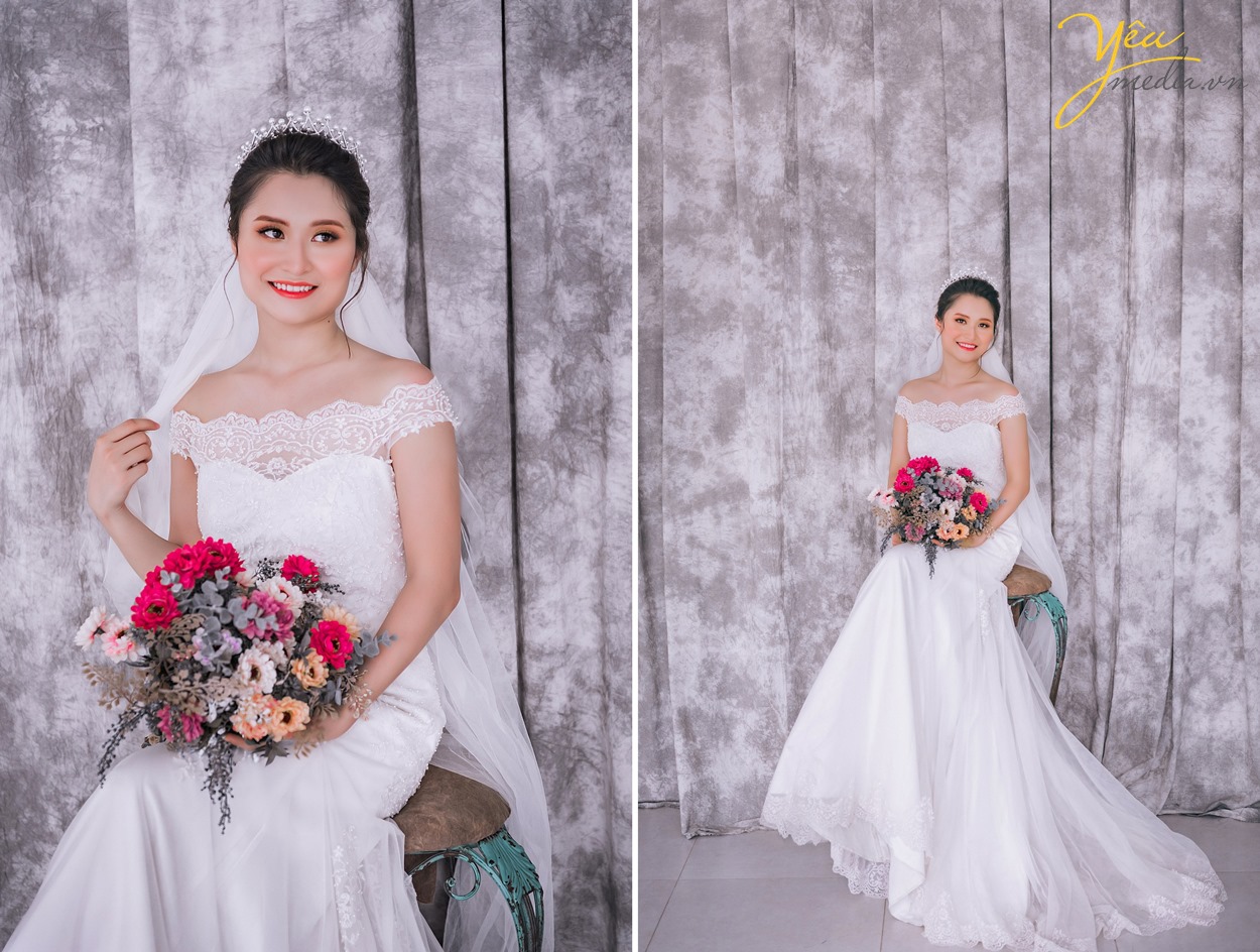 chụp ảnh cô dâu trên nền phông vân gỗ siêu đẹp