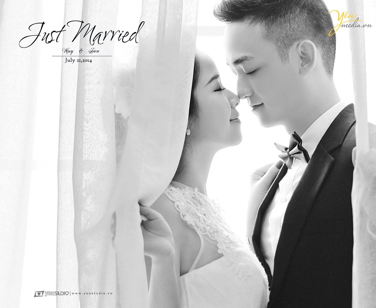 cặp đôi cưới chụp ảnh trong studio