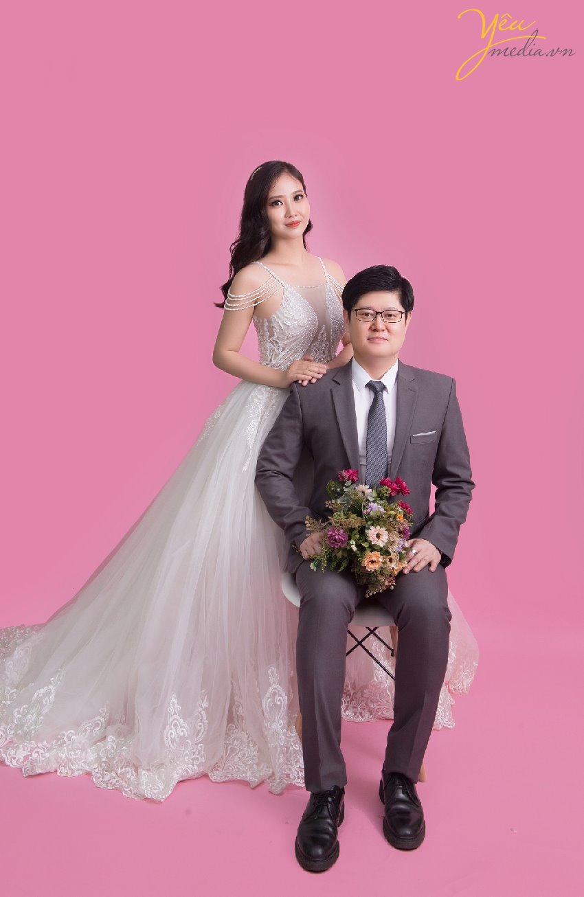 cô dâu chú rể hàn quốc chụp ảnh studio hàn quốc