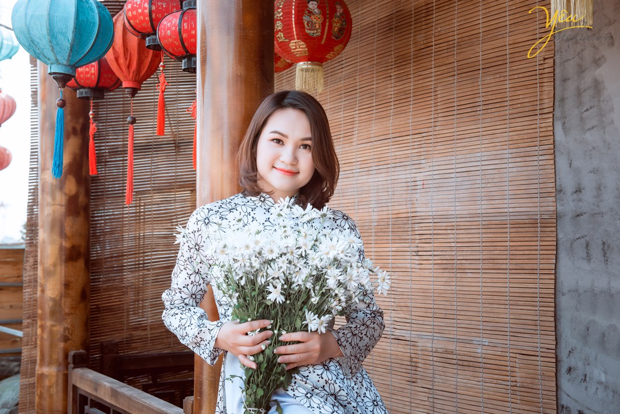 chụp ảnh cúc họa mi cùng áo dài ở hà nội