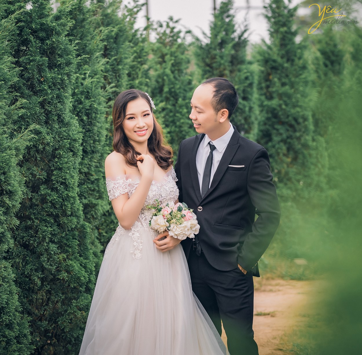 chụp ảnh cưới ở gần khu vườn thông đẹp nhất