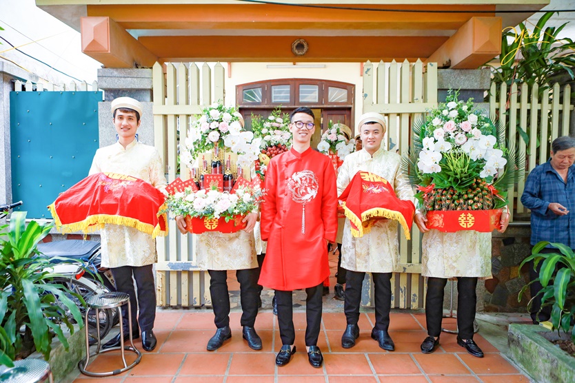 Ảnh chụp ngày cưới hỏi của cặp đôi Hải Anh - Hồng Hoa